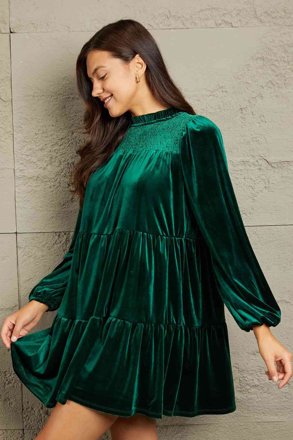 GeeGee Velvet Tiered Dress