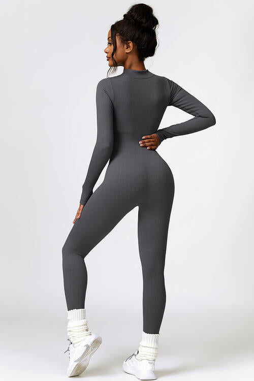 Quarter Zipped Yoga Workout Jumpsuit