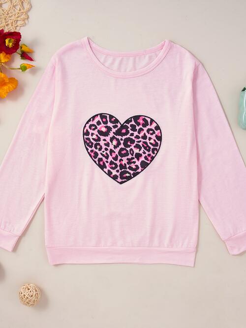 Conjunto de corazón de leopardo