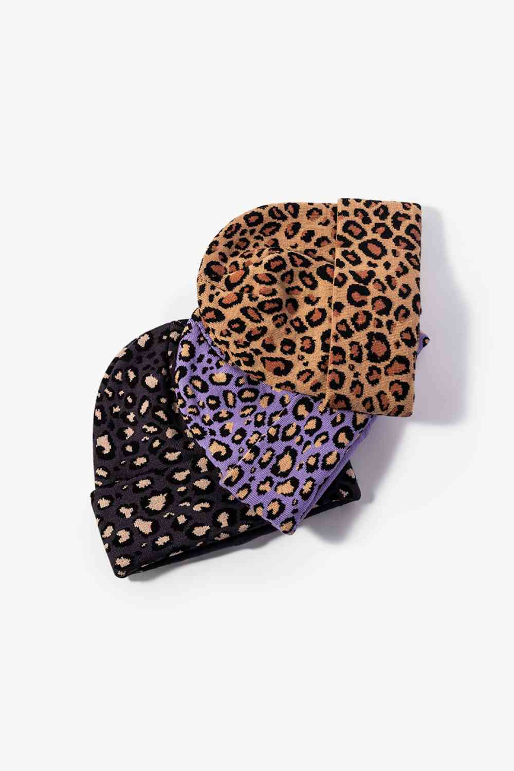 Gorro con puños y estampado de leopardo