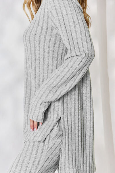 Basic Bae Ribbed High-Low Lounge Set