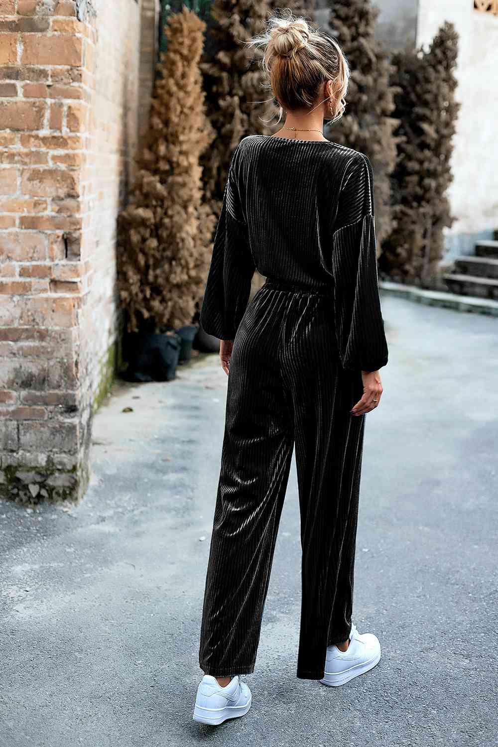 Ribbed Velvet Pants Set