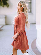 Ochre Velvet Dress