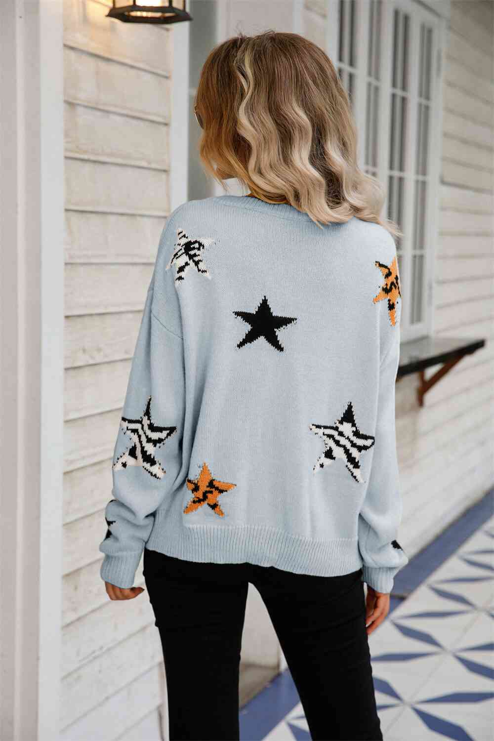 Starry Animal Print Sweater