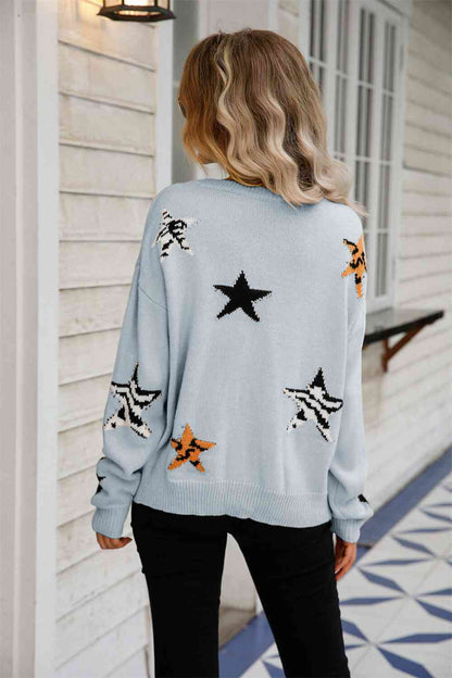 Starry Animal Print Sweater