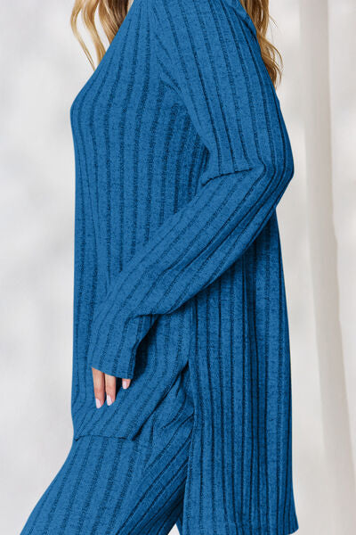 Basic Bae Ribbed High-Low Lounge Set