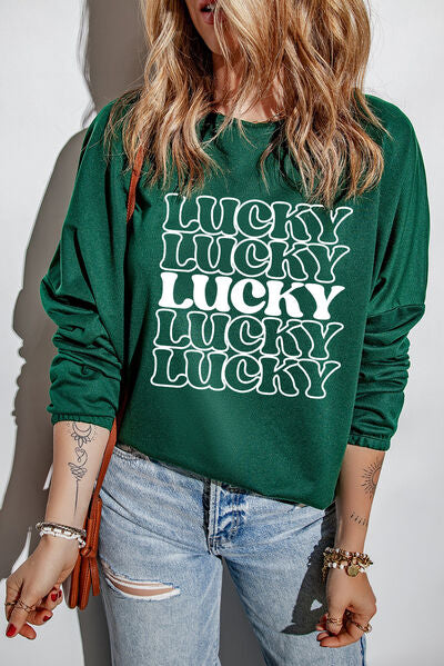 Green LUCKY Crewneck Sweatshirt