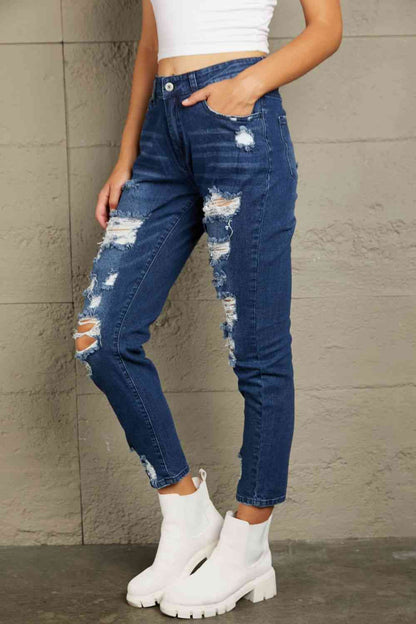 Baeful Distressed High Waisted Jeans