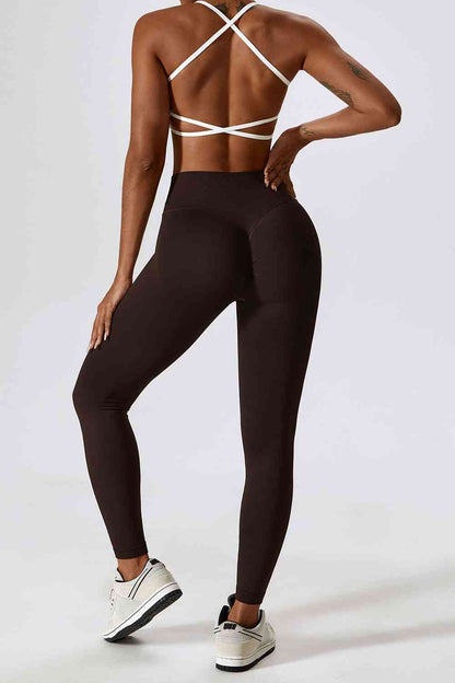 Leggings deportivos ajustados con cinturilla ancha