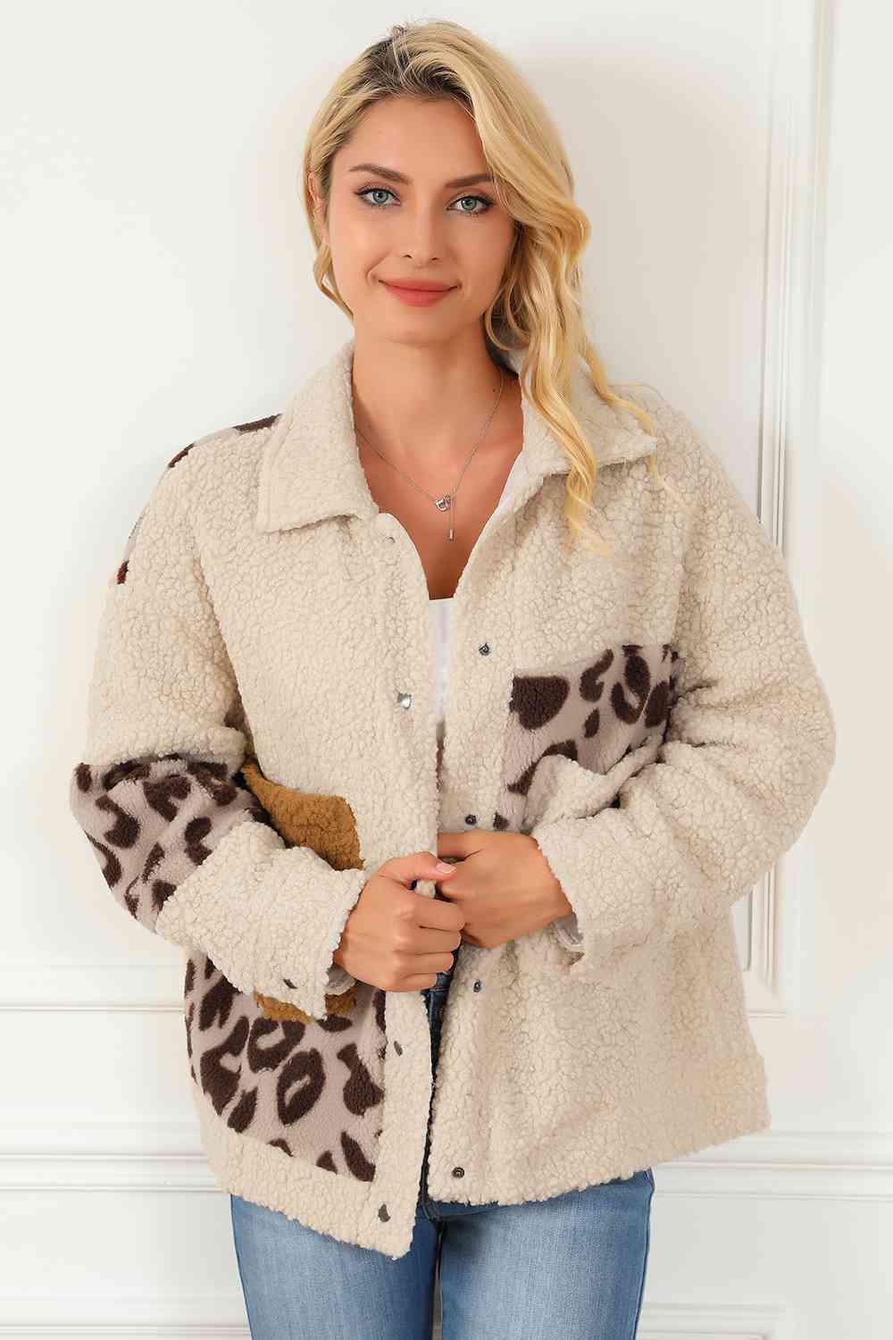 Sherpa Leopard Patch Jacket