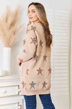 Double Take Star Pattern Cardigan