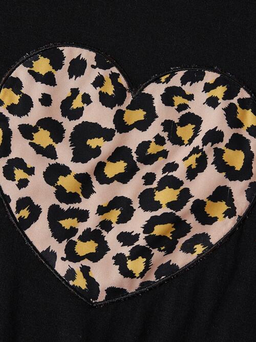 Conjunto de corazón de leopardo