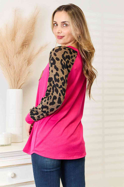 Heimish Leopard Print Reindeer Top