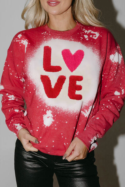 Sudadera blanqueada LOVE