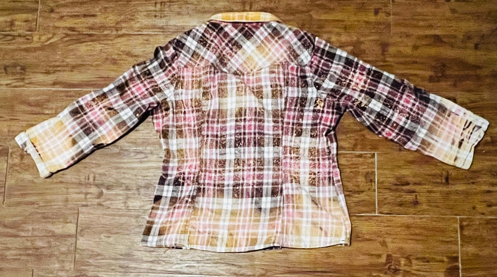 Repurposed Bleached Plaid Flannel