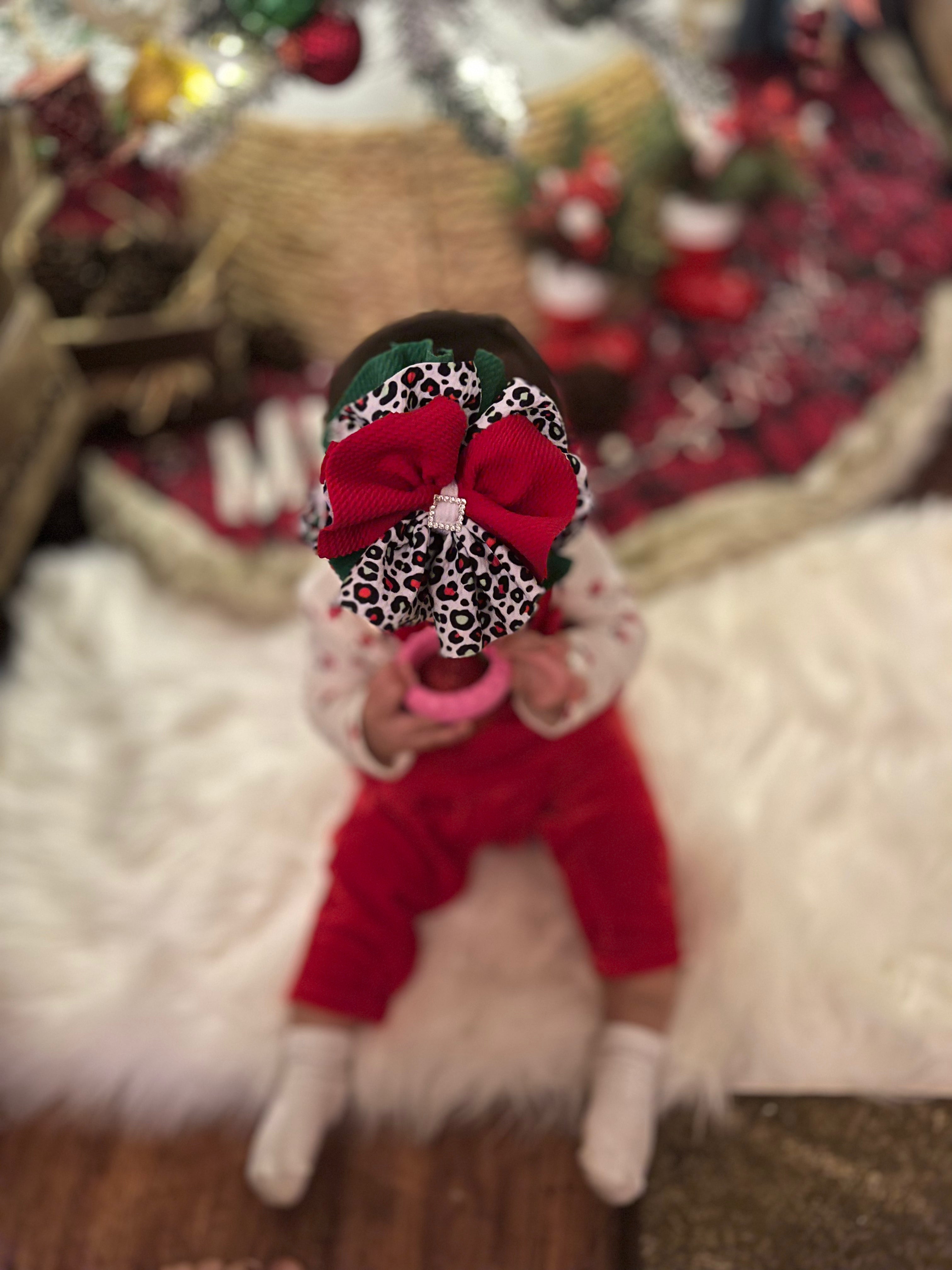 Leopard Christmas Messy Headwrap