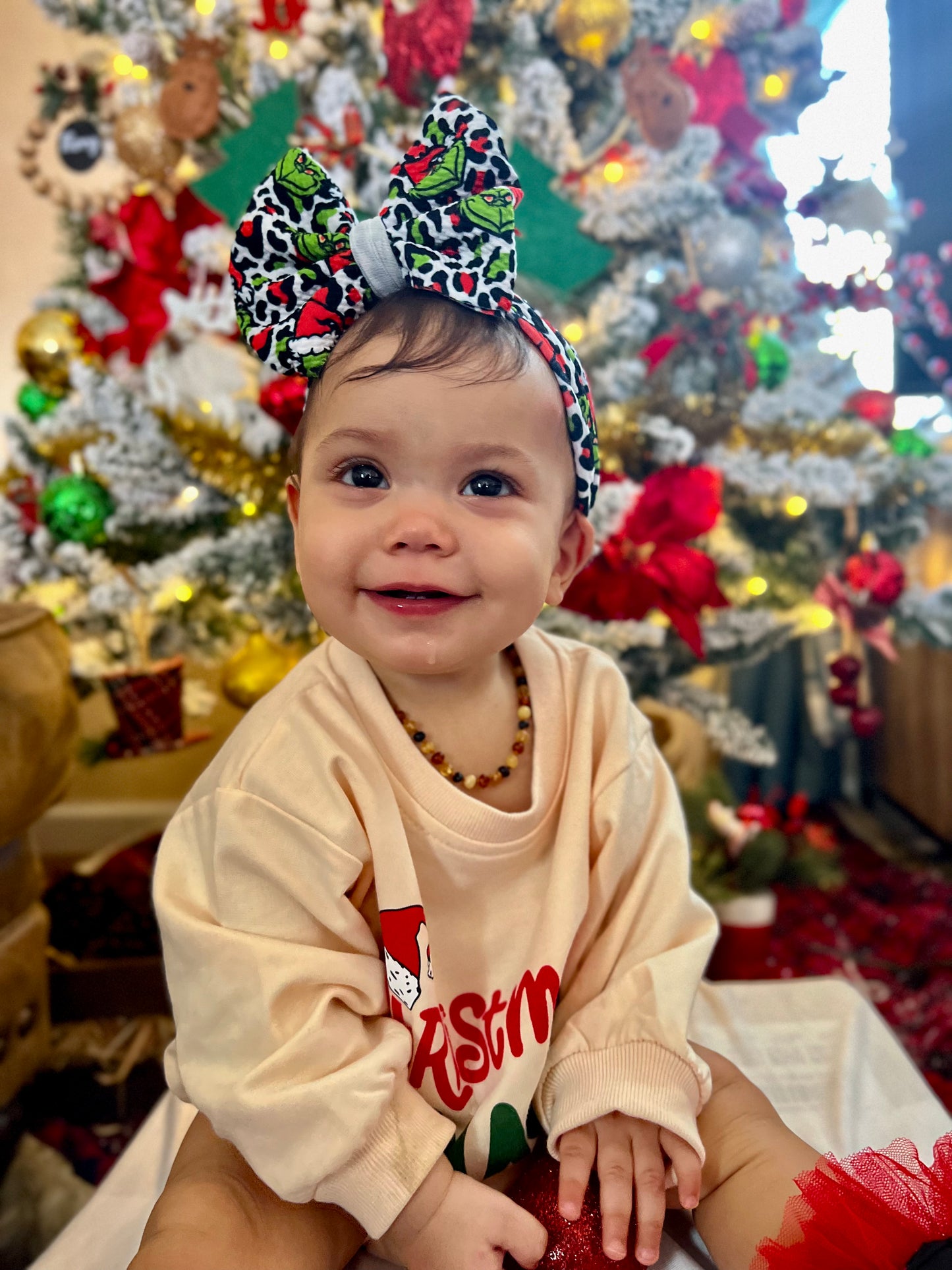 Grinchy Leopard Christmas Bows