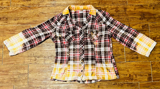 Repurposed Bleached Plaid Flannel