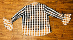 Repurposed Bleached Plaid Blouse