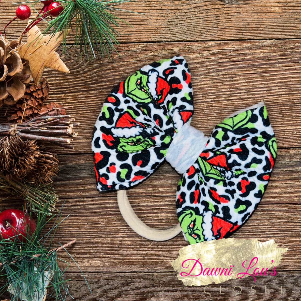 Lazos navideños de leopardo Grinchy